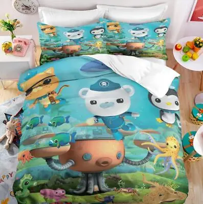 2Pcs3Pcs Bedding Set The Octonauts Kid Quilt Duvet Cover Single Double King#. • £35.84