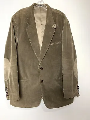 Vintage Sport Coat Corduroy Mens 42L 2 Button USA Jacket Elbow Patch Professor • $39