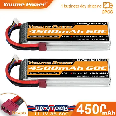 £41.50 • Buy 2pcs 3S 11.1V 4500mAh LiPo Battery Deans For RC Car Truck FPV Drone Helicopter