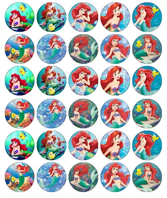 Little Mermaid Ariel X 30 Cupcake Toppers Edible Wafer Paper Fairy Cake Toppers • £2.70