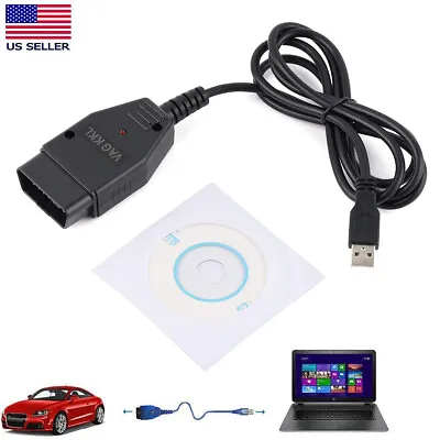 For VW For Audi VAG-COM VCDS Scanner OBD2 KKL CH340 409.1 Test Line AUB Cable • $10.98