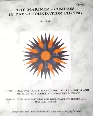 The Mariner's Compass Paper Foundation Piecing Makes Four 24  Blocks By PBH New • $24.99