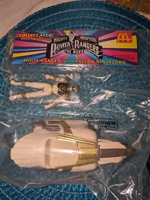 McDonalds - White Mighty Morphin Power Ranger -1994 MOVIE HAPPY MEAL Toys -  NOS • $17.79