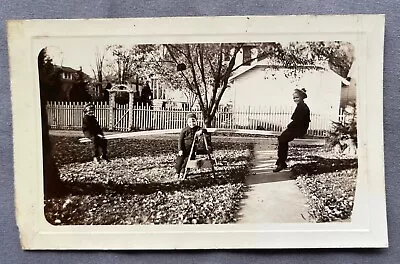 KIDS 1937 HOME MADE TEETER-TOTTER SAW HORSE And WOOD PLANK Vintage PHOTO SEESAW • $9.99