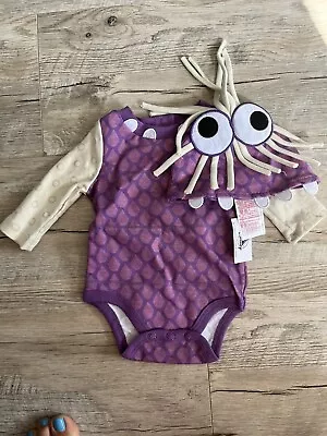 NWT Disney Store Monster’s Inc BOO Bodysuit Costume Baby Hat Newborn • $29.77