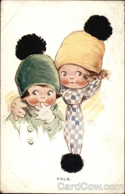 £7.74 • Buy Children 1921 Pals Mabel Lucie Attwell Valentine Postcard 1 1/2d Stamp Vintage