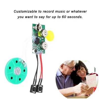 £5.40 • Buy 60s DIY Greeting Card Module Voice Sound Record Chip For Xmas Gifts Single Play
