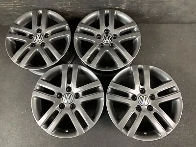 (4) VW Volkswagen Jetta Charcoal Gray/Silver Powder Coat Wheels Rims + Caps 16  • $795