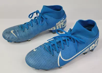 NIKE Mecurial Superfly 7 Size 7 Academy MG/FG Soccer Cleats Blue AT7946-414 • $54.99