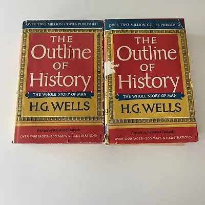 The Outline Of History By H.G. Wells 1956 Hardbacks Vol 1&2 • $10.49
