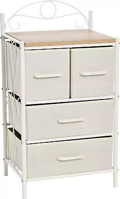 Home Essentials Victoria Dressing Table Nightstand Storage With 4 Beige Drawers • $66.19