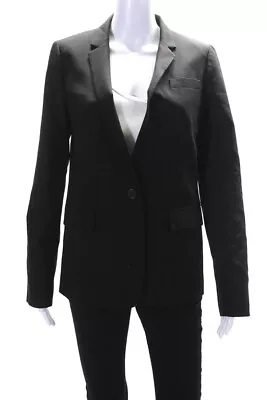 J Crew Womens Wool Woven Notched Collared Long Sleeve Blazer Jacket Black Size 6 • $42.69