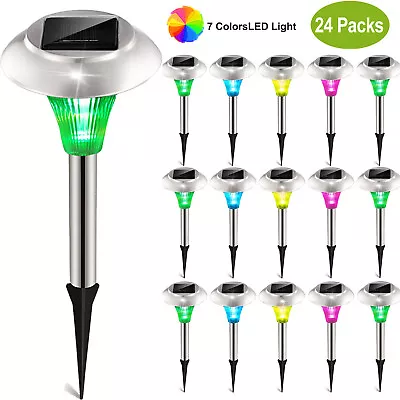 Solar Power LED Garden Lights Stainless Steel Outdoor Landscape Lawn Path Decor • $31.14