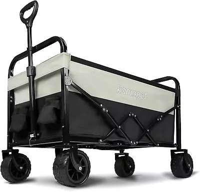 Heavy Duty Collapsible Beach Wagon Cart 220lb Capacity Folding Wagon For Sand • $98.64