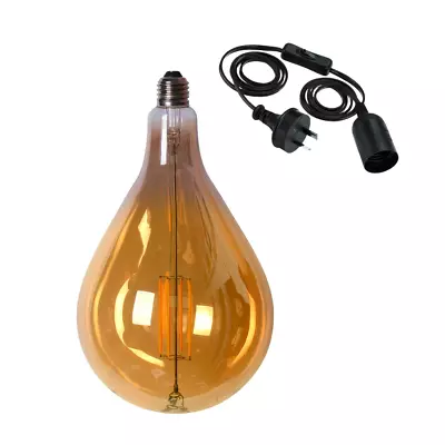 Standard Edison LED Light Globe & Power Cord Plug In 1.8m E27 4 Watt Bulb 27cm • $59.50