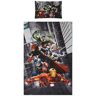Marvel Avengers Single Duvet Cover Bedding Set Reversible  100% Cotton • £22.99