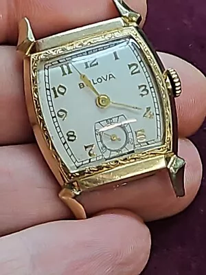 Vintage Bulova Art Deco 10BC 15J  Mens 10k RGP Wristwatch Running  • $46