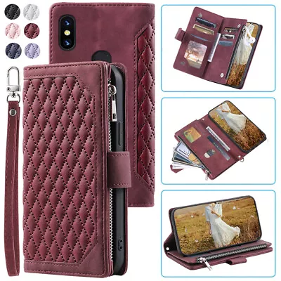 For Umidigi S3 Pro Rhombic Wallet CaseLuxury Leather Zipper Flip Card Case • $14.09