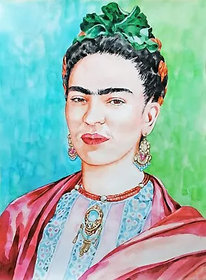 1169 × 1606  ~Frida Kahlo In Youth~ Watercolor SIGNED And DATED • $60