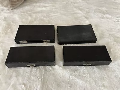 Black Vintage Hinged  Jewelry Holder Organizer Travel Cases. Four In This Lot • $20