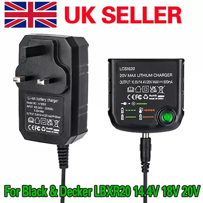 Battery Charger Lithium-Ion Replace For Black And Decker LBXR20 14.4V 18V /20V A • £12.79