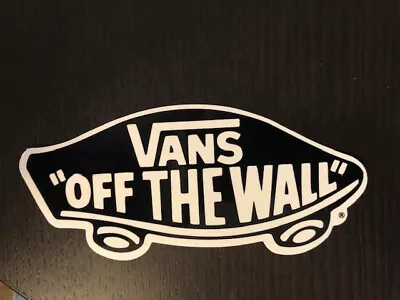 VANS Off The Wall Skateboard Sticker Large 6 X2.5  Wide Black & White Decal • $3.95