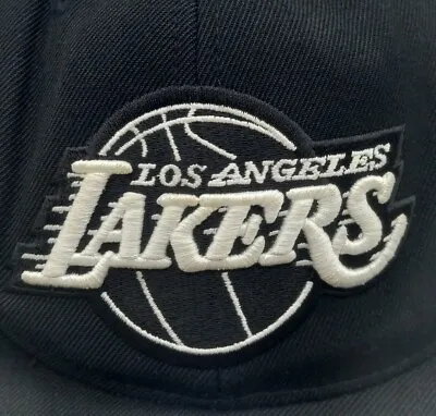Vintage Mitchell & Ness Los Angeles Lakers White Script Adjustable Snapback Hat • $17.42