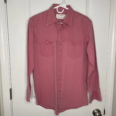 Vintage 90s Longhorn  Ranchwear Cowboy Western  Shirt Sz L 16X34 Brushpopper • $65
