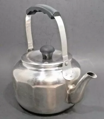 Farberware #7020 Tea Kettle Paneled Stainless Steel Swing Handle Vintage • $39.99