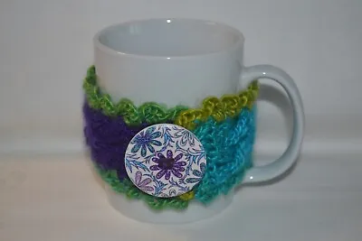 £3.50 • Buy Crochet Mug Cosy Mug Wrap Mug Hug Multicoloured 100% Acrylic Hygge OOAK Ver. 10
