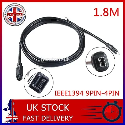 £2.40 • Buy Firewire 800 To 400 9 Pin To 4 Pin Cable Lead IEEE1394B PC Mac DV OUT CAMCORDER