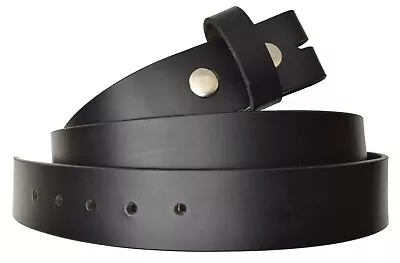 Vintage Style Genuine Leather Unisex Button Snaps Belt Strap New Black Brown • $18.99