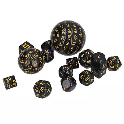 (Yellow)15pcs D3‑D100 Polyhedral Dice Set 3 Sides To 100 Sides Conjuring Dicez • $24.97