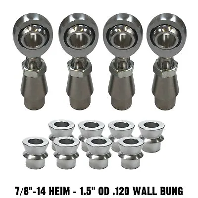 7/8  Chromoly Heim Joint 1.5  OD .120 Wall Sway Bar Tie Rod End Kit HMS Spacers • $144.99