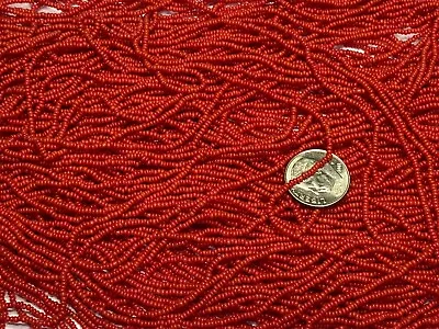 Antique/Vintage Micro Seed Beads- 14-16/0 Warm Rich Opaque Tomato Red -5g Hanks • $6.25