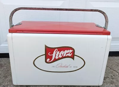 Vintage Cronstroms Storz Beer Metal Cooler Vintage Rare White Bar Omaha NE NICE • $199.99