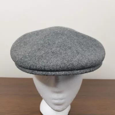 Kangol Flat Cap Hat Mens XL Grey 100% Pure New Wool Baker Boy • £19.99