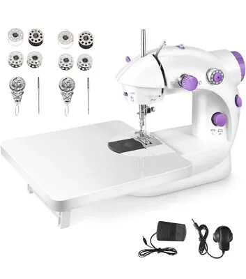 Mini Sewing Machine With Extension Table Electric Portable Sewing Machine For • £16.14