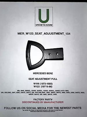 FITS/FOR Mercedes Benz W123 Seat Pull Replaces Part# 237387 • $15