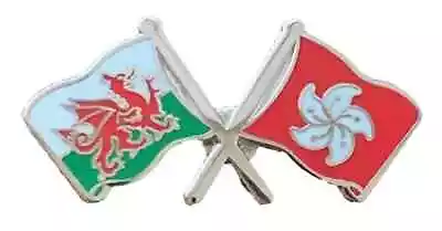 Wales & Hong Kong Flags Friendship Courtesy Enamel  Lapel Pin Badge T862 • £6.99