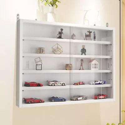 Clear Acrylic Wall Mounted Display Cabinet Cars Model Toys Collections Dustproof • £65.95