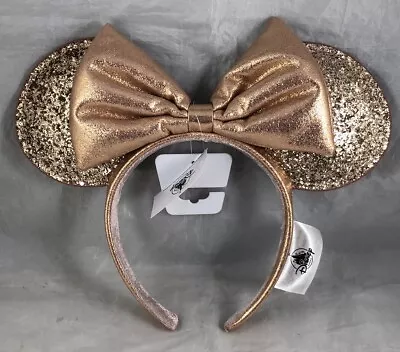 Disney Parks Briar Rose Gold Retired Design Minnie Mouse Ears Headband Bow Hat • $26.99