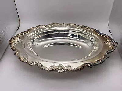 Vtg Webster Wilcox Du Barry Silver Plate Oval Scalloped Tray 14  Model 5712 • $34.95