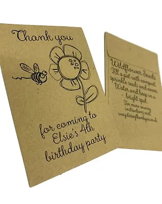 £6.60 • Buy Personalised Birthday Seed Packets Wildflower X 10 Childrens Party Bag Filler