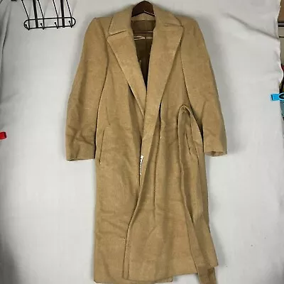$159.98 • Buy Vintage Ultima Womens Winter Dress Long Coat Full Tan 100% Camel Hair No Buttons