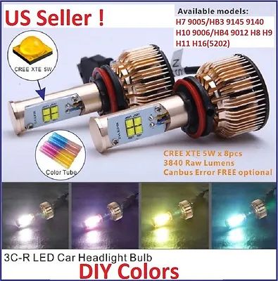 80W 7680LM Cree Chips LED Headlight Kit H7 9006/HB4 OR H16/5202 • $29.99