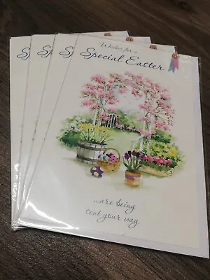 Pack Of 4 Easter Cards BNIP Spring Garden  • £2.99