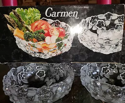 Vintage Mikasa Carmen Four Bowls Textured And Frosted Florals • $68