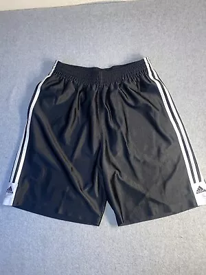 Adidas Men's Shorts Size Large Athletic Black Stretch Drawstring Climalite • $12.99