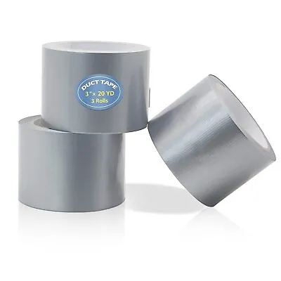 3 Rolls Silver Duct Tape Heavy Duty Waterproof 3  X60 Feet7.5 Mil Thick • $21.23